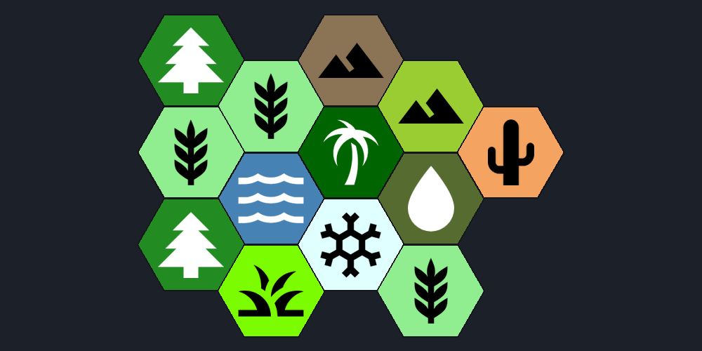 Classic terrain with bright colors and clear symbols