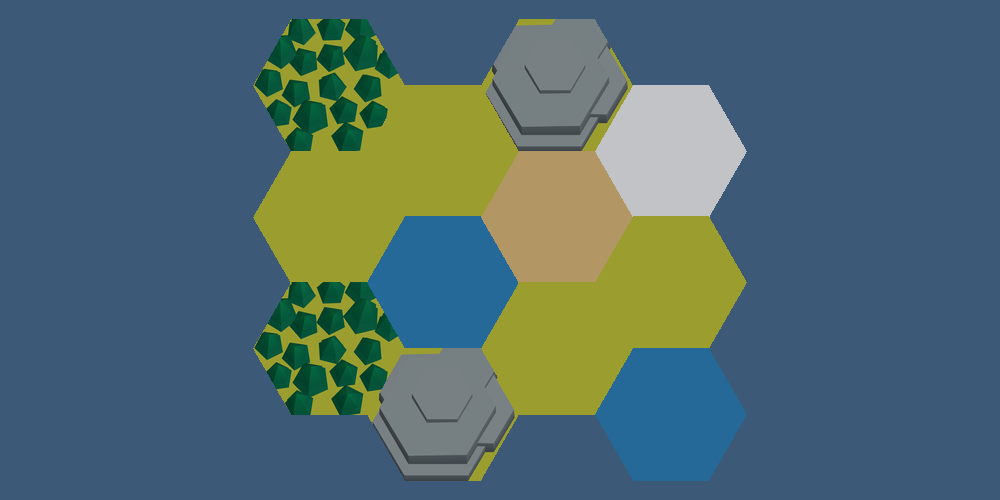 Low Poly terrain with sculpted forests and mountains
