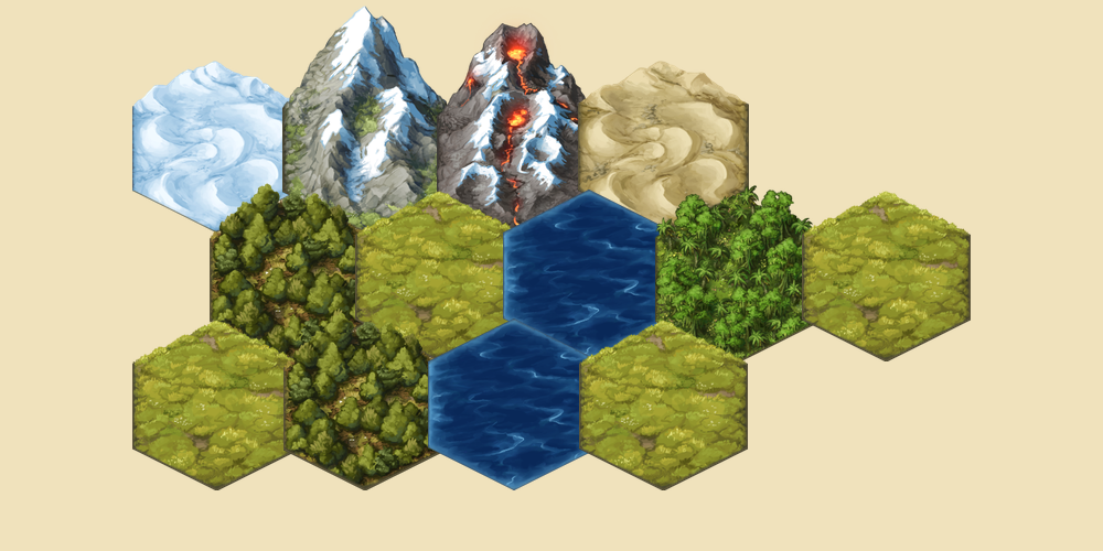 Illustrated Fantasy forests and grassland